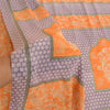 Sanskriti Vintage Sarees Orange Art Silk Indian Printed Sari Soft Craft Sustainable Fabric