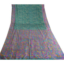 Load image into Gallery viewer, Sanskriti Vintage Sarees Green Art Silk Printed Sari Soft 5yd Deco Craft Fabric
