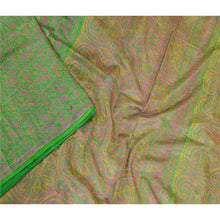 Load image into Gallery viewer, Sanskriti Vintage Green Printed Sarees 100% Pure Silk Sari 5yd Soft Craft Fabric

