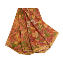 Load image into Gallery viewer, Sanskriti Vintage Multi Sarees Pure Silk Printed Zari Border Sari Craft Fabric
