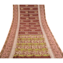 Load image into Gallery viewer, Sanskriti Vintage Dark Red Sarees Pure Silk Printed Sari 5yd Soft Craft Fabric
