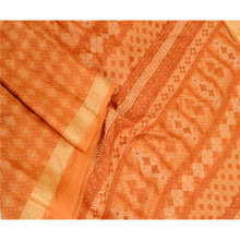 Load image into Gallery viewer, Sanskriti Vintage Saffron Bandhani Printed Sarees Pure Silk Sari Craft Fabric
