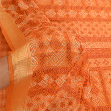 Load image into Gallery viewer, Sanskriti Vintage Saffron Bandhani Printed Sarees Pure Silk Sari Craft Fabric
