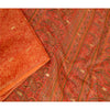 Sanskriti Vintage Red Printed Golden Woven Sarees Pure Silk Sari Craft Sustainable Fabric