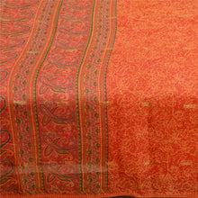 Load image into Gallery viewer, Sanskriti Vintage Red Printed Golden Woven Sarees Pure Silk Sari Craft Fabric

