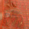 Sanskriti Vintage Red Printed Golden Woven Sarees Pure Silk Sari Craft Sustainable Fabric