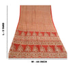 Sanskriti Vintage Red Indian Printed Sarees 100% Pure Silk Sari 5yd Craft Sustainable Fabric
