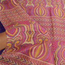 Load image into Gallery viewer, Sanskriti Vintage Sarees Purple/Pink Pure Silk Printed Sari Soft Craft Fabric
