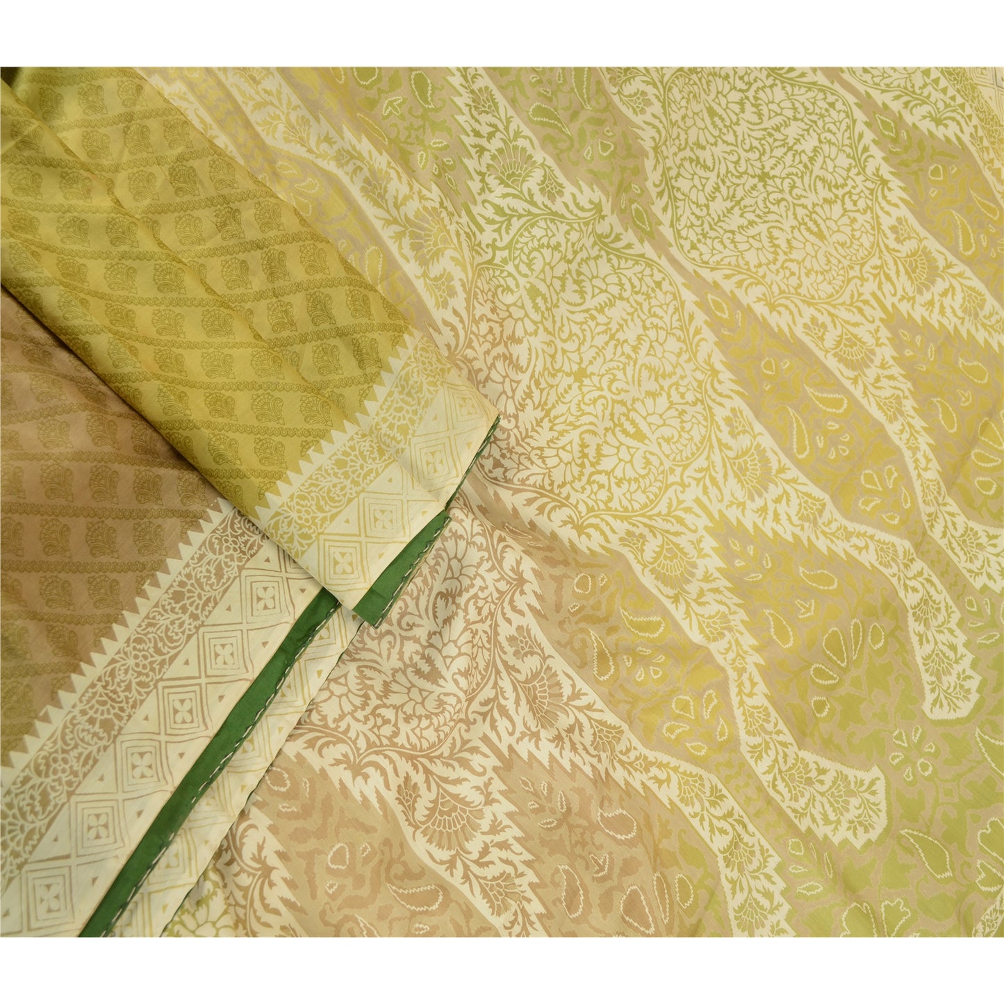 Sanskriti Vintage Sarees Quilting Felting Craft Sustainable Fabric Pure Silk Printed 5YDSari