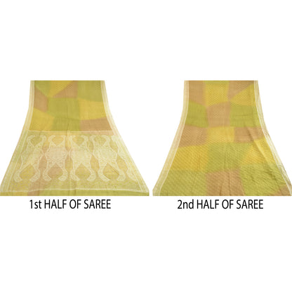 Sanskriti Vintage Sarees Quilting Felting Craft Sustainable Fabric Pure Silk Printed 5YDSari