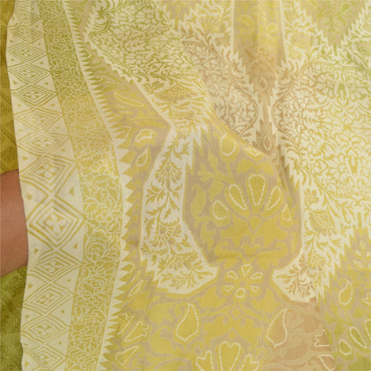 Sanskriti Vintage Sarees Quilting Felting Craft Sustainable Fabric Pure Silk Printed 5YDSari