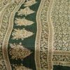 Sanskriti Vintage Sarees Indian Printed Green Blend Silk Sari 5yd Craft Sustainable Fabric