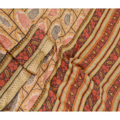 Sanskriti Vintage Sarees Multi Indian Printed Pure Silk Sari Floral Craft Sustainable Fabric