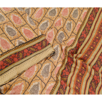 Sanskriti Vintage Sarees Multi Indian Printed Pure Silk Sari Floral Craft Sustainable Fabric
