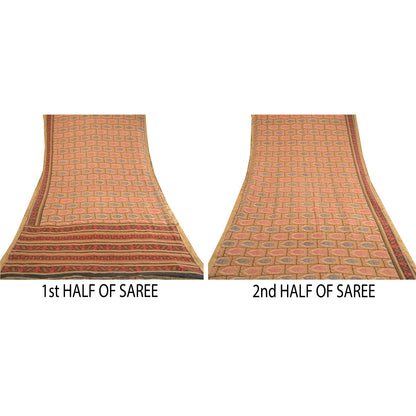 Sanskriti Vintage Sarees Multi Indian Printed Pure Silk Sari Floral Craft Sustainable Fabric