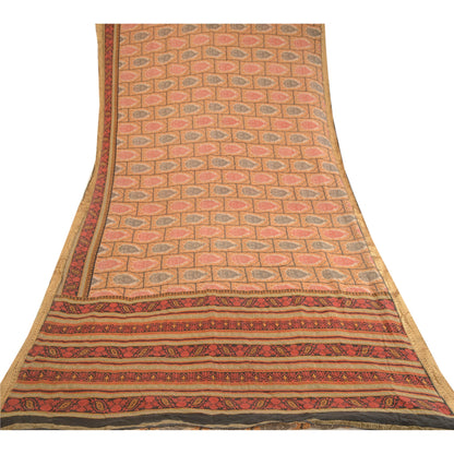 Sanskriti Vintage Sarees Multi Indian Printed Pure Silk Sari Floral Craft Sustainable Fabric