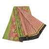 Sanskriti Vintage Sarees Pink Pure Silk Printed Sari Floral Soft Craft Sustainable Fabric