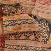 Sanskriti Vintage Sarees Dark Red Indian Pure Silk Printed Sari 5yd Craft Sustainable Fabric