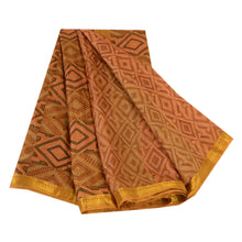 Load image into Gallery viewer, Sanskriti Vintage Sarees Multi Printed Pure Silk Zari Border Sari Craft Fabric
