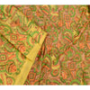 Sanskriti Vintage Yellow Human Face Printed Sarees Art Silk Sari Craft Sustainable Fabric