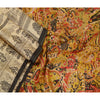 Sanskriti Vintage Ivory Sarees 100% Pure Silk Printed Sari Soft 5yd Craft Sustainable Fabric