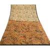 Sanskriti Vintage Ivory Sarees 100% Pure Silk Printed Sari Soft 5yd Craft Sustainable Fabric