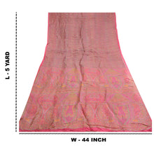 Load image into Gallery viewer, Sanskriti Vintage Indian Sarees Pink Printed Pure Silk Sari Soft Craft Fabric
