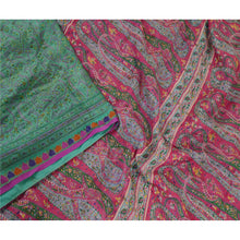 Load image into Gallery viewer, Sanskriti Vintage Green Indian Sarees Pure Silk Printed Sari 5yd Craft Fabric
