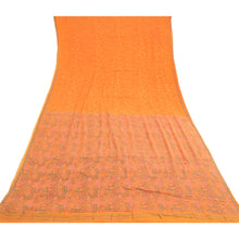 Load image into Gallery viewer, Sanskriti Vintage Yellow Indian Sarees Pure Silk Printed Sari Soft Craft Fabric
