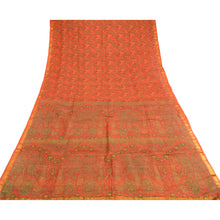 Load image into Gallery viewer, Sanskriti Vintage Red Sarees Pure Silk Printed Zari Border Sari 5yd Craft Fabric
