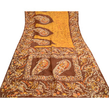 Load image into Gallery viewer, Sanskriti Vintage Yellow Batik Sarees Indian Pure Silk Printed Sari Craft Fabric
