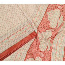 Load image into Gallery viewer, Sanskriti Vintage Ivory Sarees Art Silk Printed Sari Floral Decor Craft Fabric

