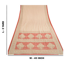 Load image into Gallery viewer, Sanskriti Vintage Ivory Sarees Art Silk Printed Sari Floral Decor Craft Fabric
