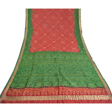Load image into Gallery viewer, Sanskriti Vintage Sarees Red Bandhani Pure Silk Printed Sari Soft Craft Fabric
