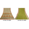 Sanskriti Vintage Sarees Women Printed Indian Green Pure Silk Sari Craft Sustainable Fabric