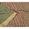 Sanskriti Vintage Sarees Green 100% Pure Silk Printed Woven Sari Craft Sustainable Fabric