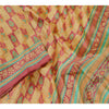 Sanskriti Vintage Sarees Pink Indian Printed Pure Silk Sari Floral Craft Sustainable Fabric