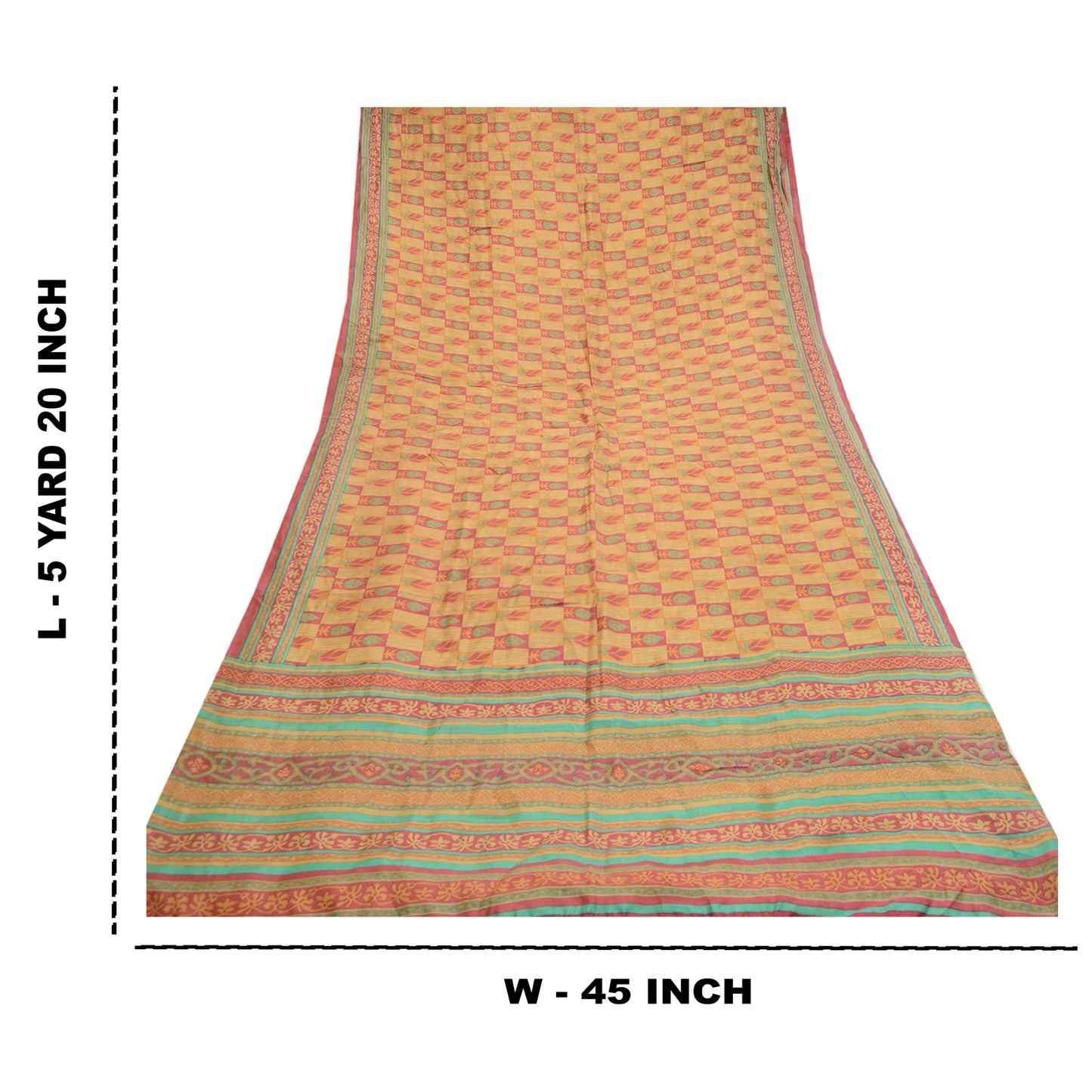 Sanskriti Vintage Sarees Pink Indian Printed Pure Silk Sari Floral Craft Sustainable Fabric