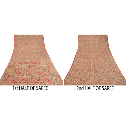 Sanskriti Vintage Sarees Multi Pure Silk Printed Sari Soft Floral Craft Sustainable Fabric