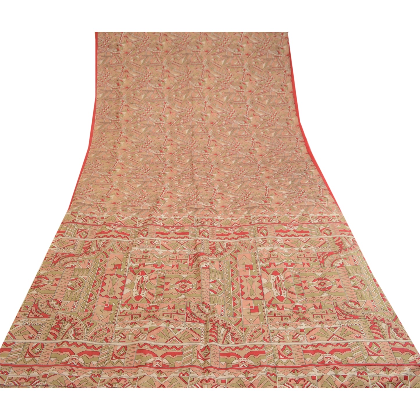 Sanskriti Vintage Sarees Multi Pure Silk Printed Sari Soft Floral Craft Sustainable Fabric