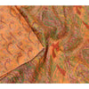Sanskriti Vintage Sarees Saffron 100% Pure Silk Printed Sari Soft Craft Sustainable Fabric