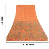 Sanskriti Vintage Sarees Saffron 100% Pure Silk Printed Sari Soft Craft Sustainable Fabric