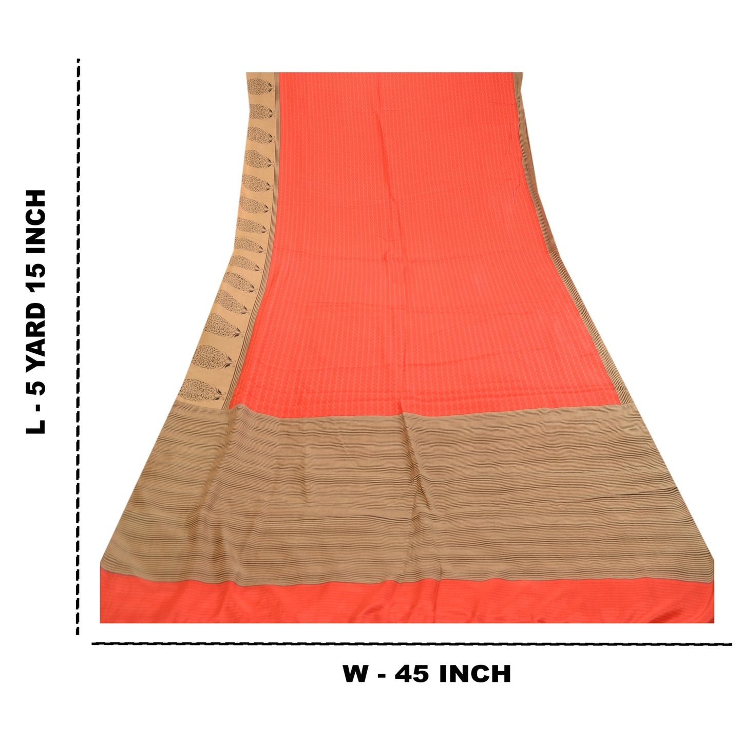 Sanskriti Vintage Sarees Red Pure Silk Printed Sari Soft Floral 5yd Craft Sustainable Fabric