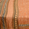 Sanskriti Vintage Sarees Orange Pure Silk Printed Sari Floral Soft Craft Sustainable Fabric