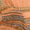 Sanskriti Vintage Sarees Orange Pure Silk Printed Sari Floral Soft Craft Sustainable Fabric