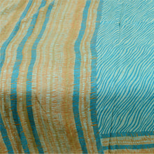 Load image into Gallery viewer, Sanskriti Vintage Sarees Leheria Printed Blue Pure Silk Sari Soft Craft Fabric

