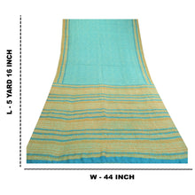 Load image into Gallery viewer, Sanskriti Vintage Sarees Leheria Printed Blue Pure Silk Sari Soft Craft Fabric
