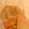 Sanskriti Vintage Sarees Cream 100% Pure Silk Printed Sari Floral Craft Sustainable Fabric