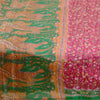 Sanskriti Vintage Sarees Hot Pink 100% Pure Silk Printed Sari Soft Craft Sustainable Fabric