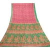 Sanskriti Vintage Sarees Hot Pink 100% Pure Silk Printed Sari Soft Craft Sustainable Fabric